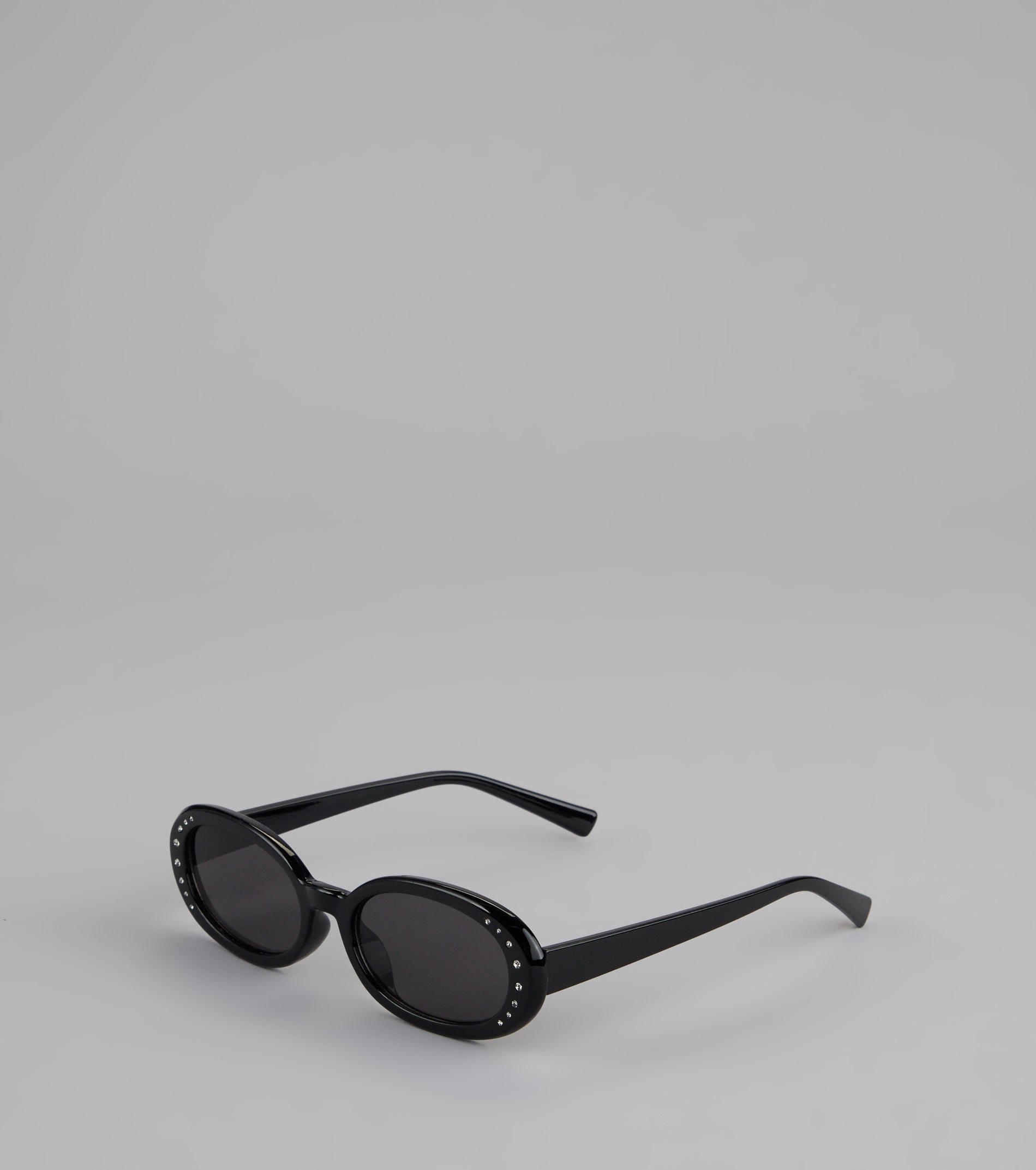 No Paparazzi Please Oval Rhinestone Sunglasses - Image 2