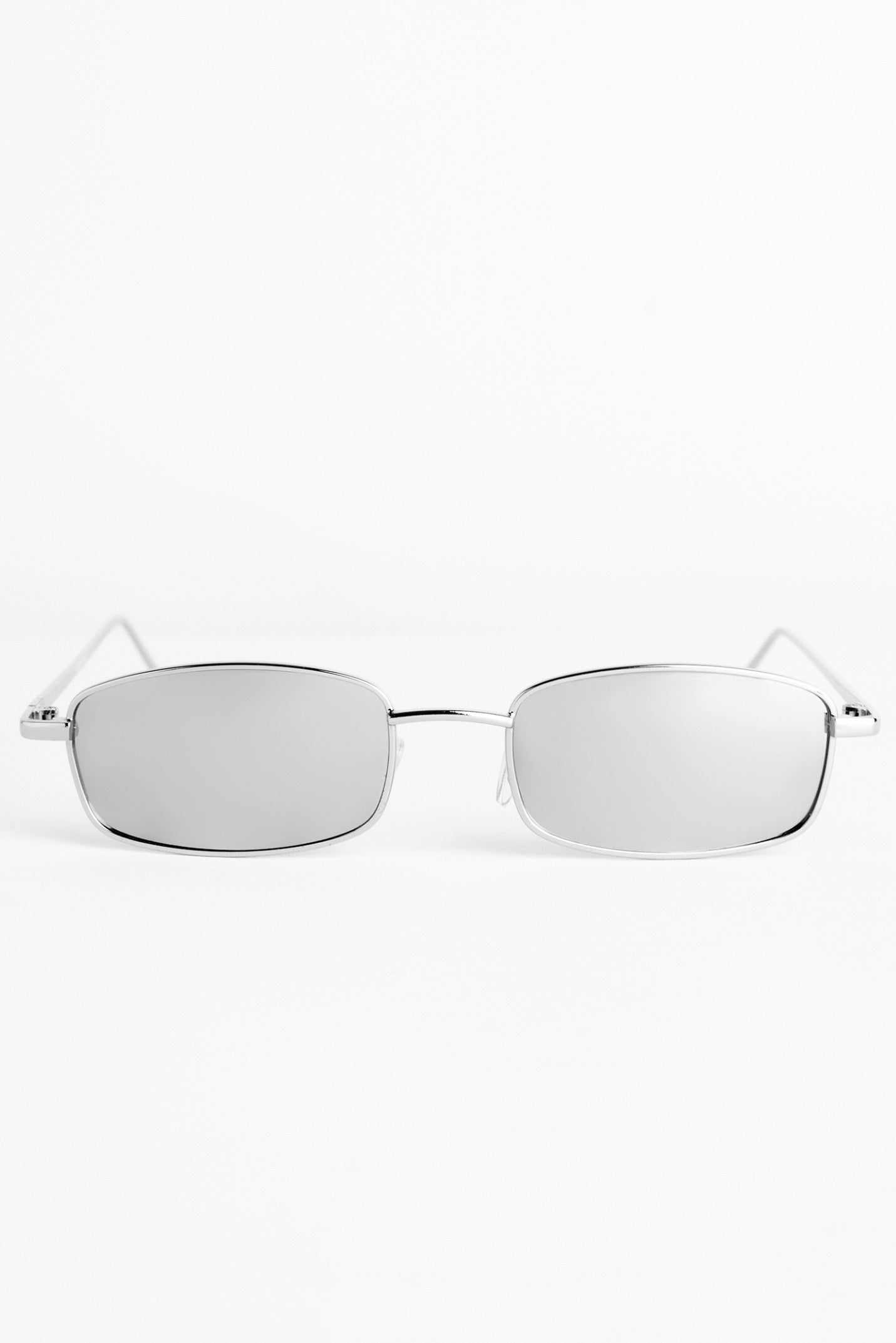 Mirrored Mini Rectangle Sunglasses - Image 2