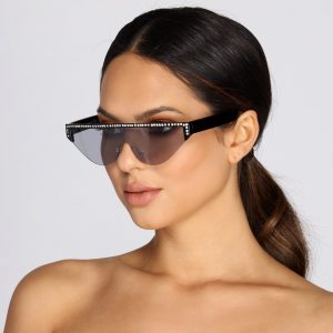 H8 On This Rimless Rhinestone Sunglasses