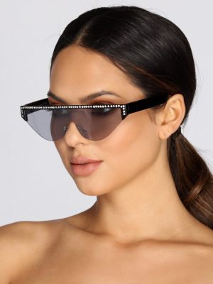H8 On This Rimless Rhinestone Sunglasses