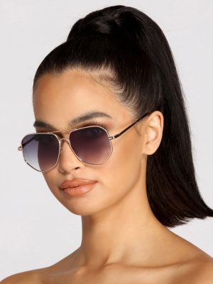 Shady Lady Ombre Aviator Sunglasses
