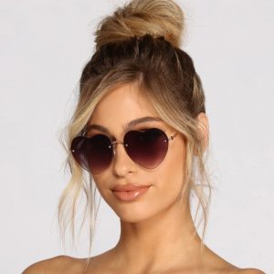 Heart Eyez Rimless Sunglasses