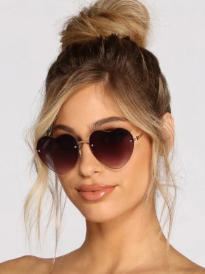Heart Eyez Rimless Sunglasses