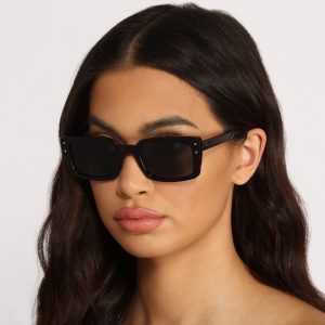 Not Now Rectangular Flat Sunglasses