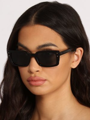 Not Now Rectangular Flat Sunglasses