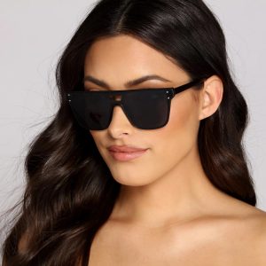 Stylishly Studded Flat-Top Sunglasses