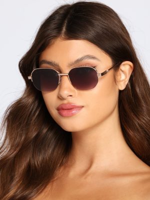 Round And Round Rimless Sunglasses