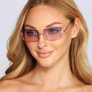 On Trend Rimless Ombre Sunglasses