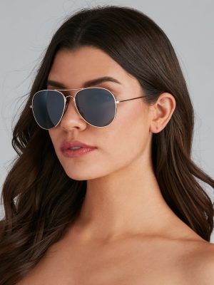 New Classic Metal Aviator Sunglasses