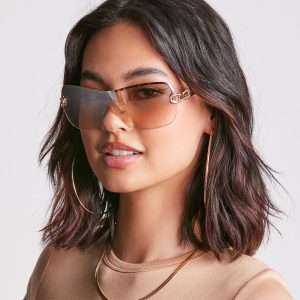 2000s Style Clear-Frame Sunglasses