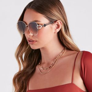 Summer Is Here Oversized Round Sunglasses