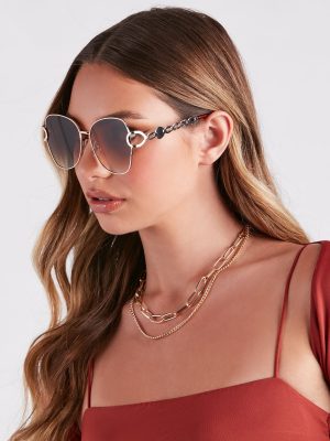 Summer Is Here Oversized Round Sunglasses