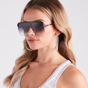 Trendy Moves Flat-Top Oversized Sunglasses