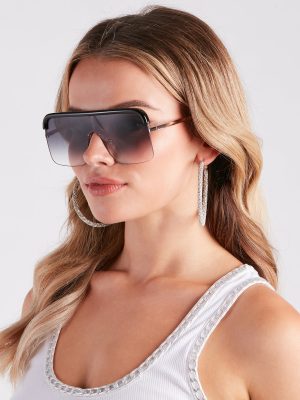 Trendy Moves Flat-Top Oversized Sunglasses