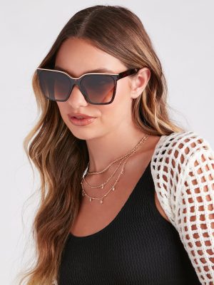Drive Down The Coast Oversized Square Sunglasses