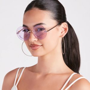 Trendy Happy Face Statement Sunglasses