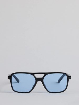 On The Go Babe Colored Aviator Square Sunglasses