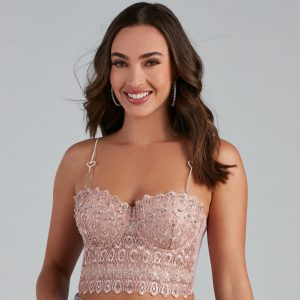 Lovestruck Rhinestone Heart Bra Straps