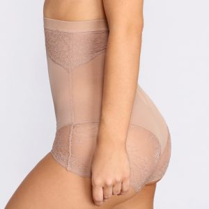Sheer Mesh Lace Trim Shaper Short
