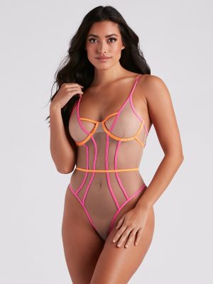 Tempting In Two Tone Lingerie Bodysuit