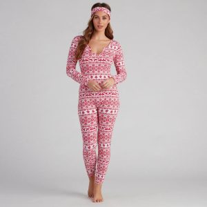 Wish List Fair Isle Cozy Onesie And Headband Set