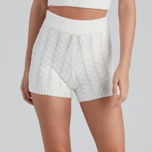 Cuddle Up Cable Knit Pajama Shorts