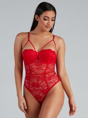 Sheer Desire Caged Lace Teddy
