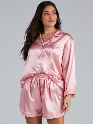 Bedtime Fave Satin Pajama Set
