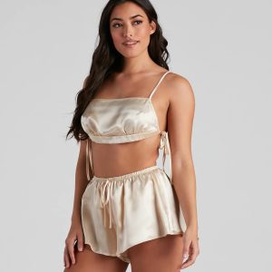 Silky Slumber Side Tie Pajama Top