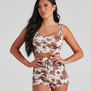 Howdy Cow Print Pajama Top