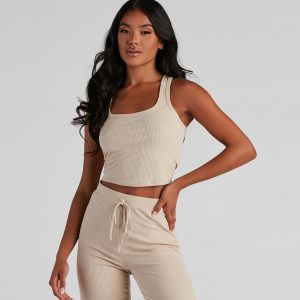 Lounge Goals Racerback PJ Tank Top