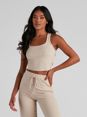 Lounge Goals Racerback PJ Tank Top