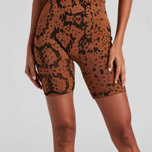 Slay In Snake High Waist Seamless Shorts