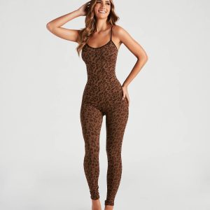 Spot My Style Leopard Knit Catsuit