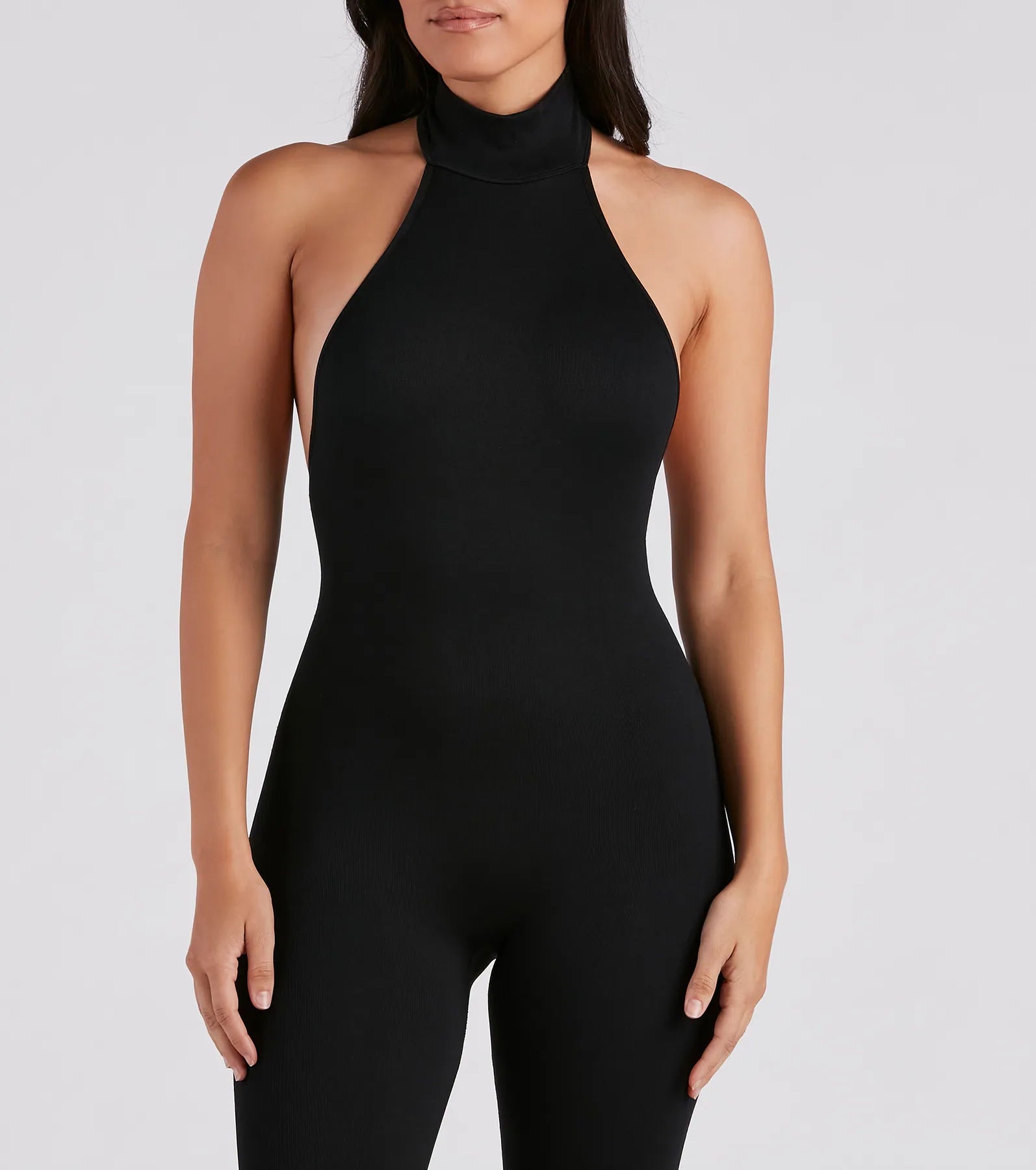 Chic And Seamless Mock Neck Catsuit - Image 4