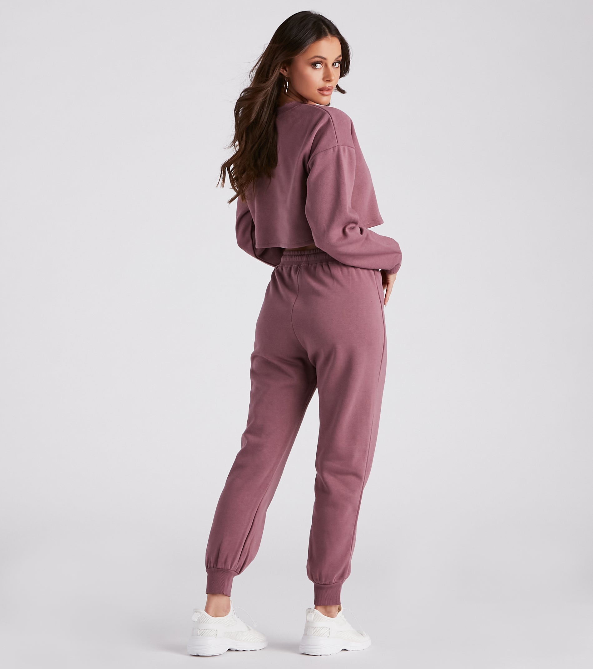 Casual Mood Crop Top And Joggers Set - Image 2