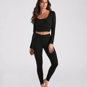 Cozy Must-Have Crop Top And Leggings Set