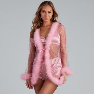 Crushing On You Marabou Trim Robe