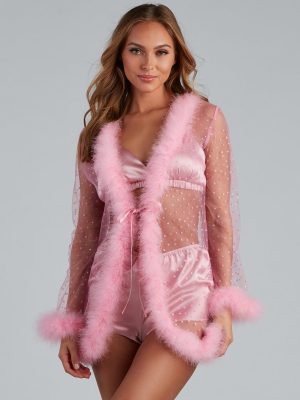 Crushing On You Marabou Trim Robe