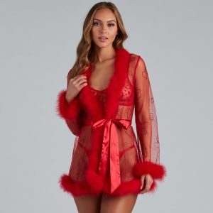 Totally Smitten Marabou Trim Robe