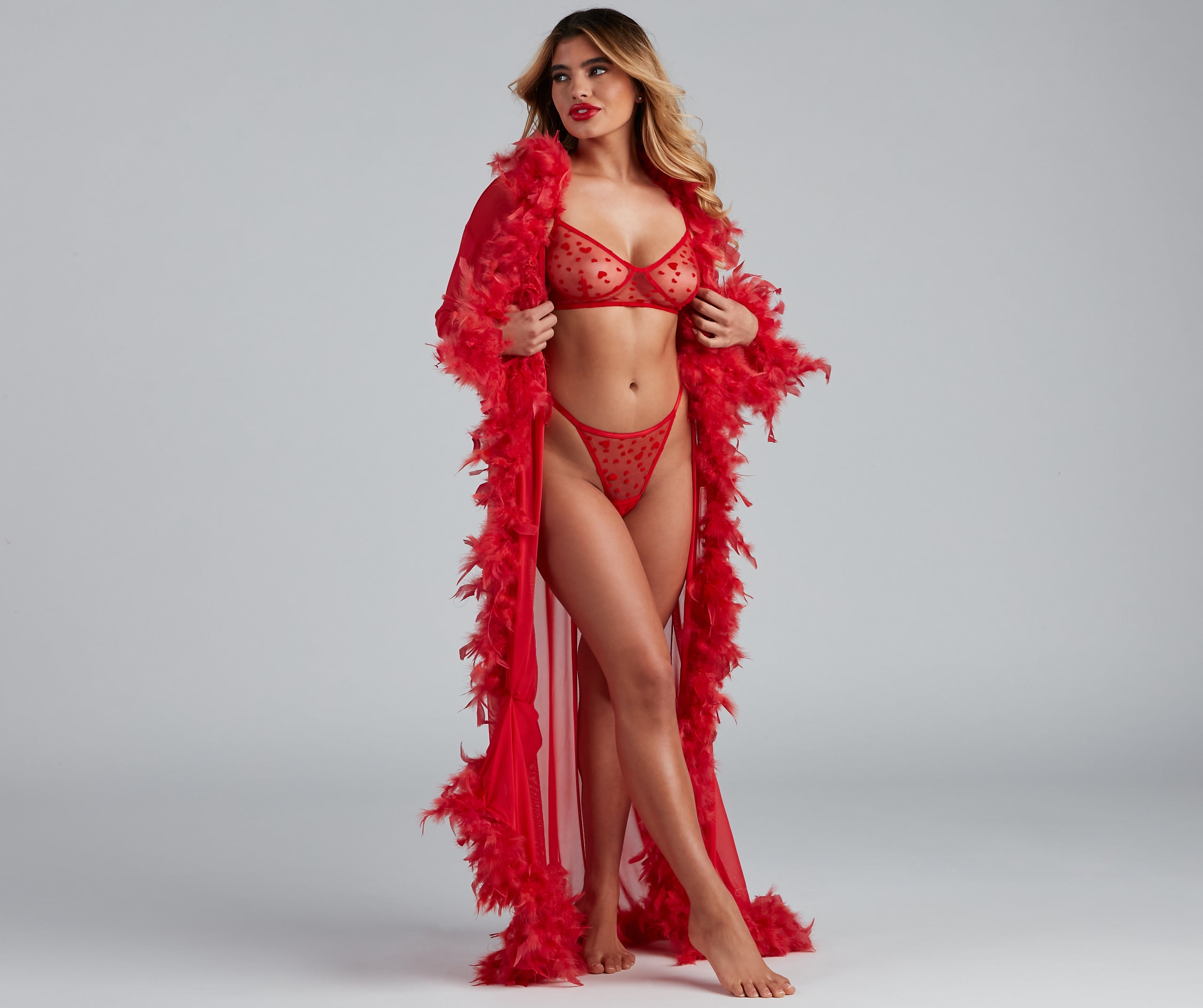 Forever Flirty Flocked Heart Lingerie Set - Image 4