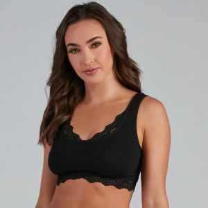 Flirty Lace Trim Scoop Neck Bralette