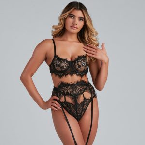 Sugar & Spice Eyelash Lace Bra Panty Set
