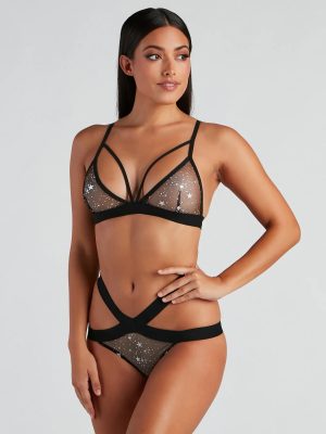 Radiant Beauty Sheer Mesh Bra And Panty Set