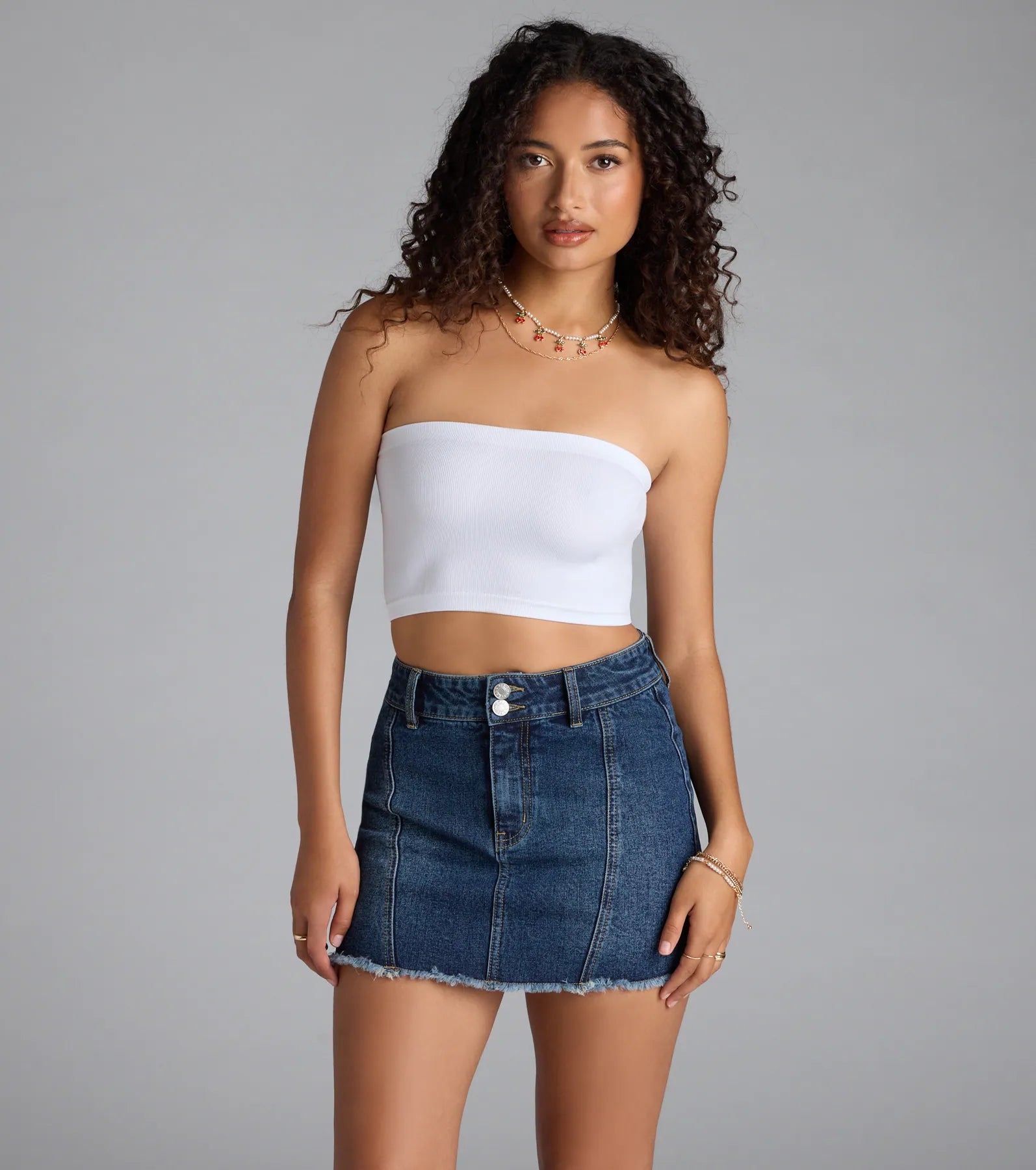 Casual Staple Ribbed Knit Bandeau Top - Image 5