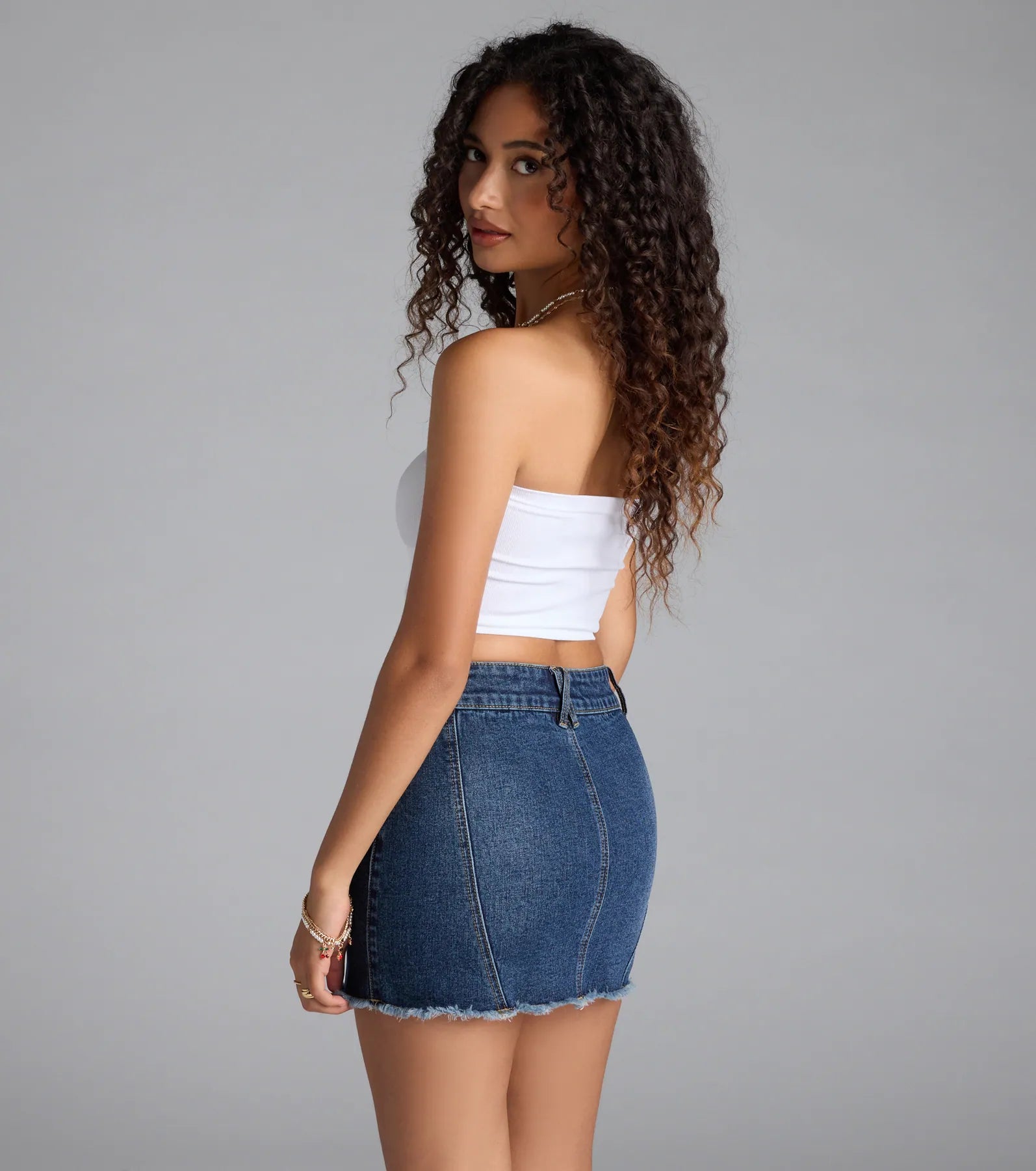 Casual Staple Ribbed Knit Bandeau Top - Image 6