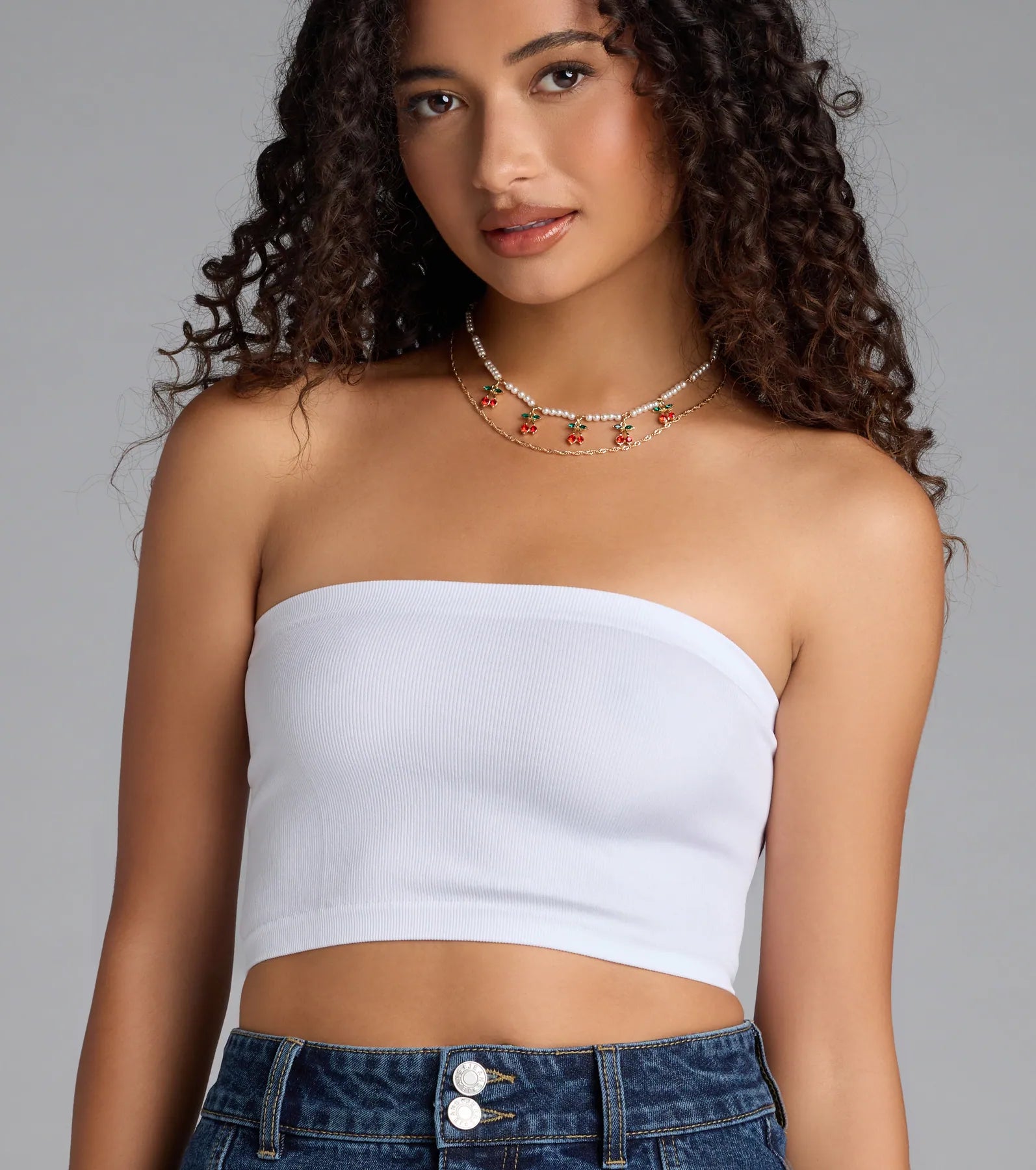 Casual Staple Ribbed Knit Bandeau Top - Image 8