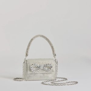 Glittering Aesthetic Rhinestone Bow Mini Purse