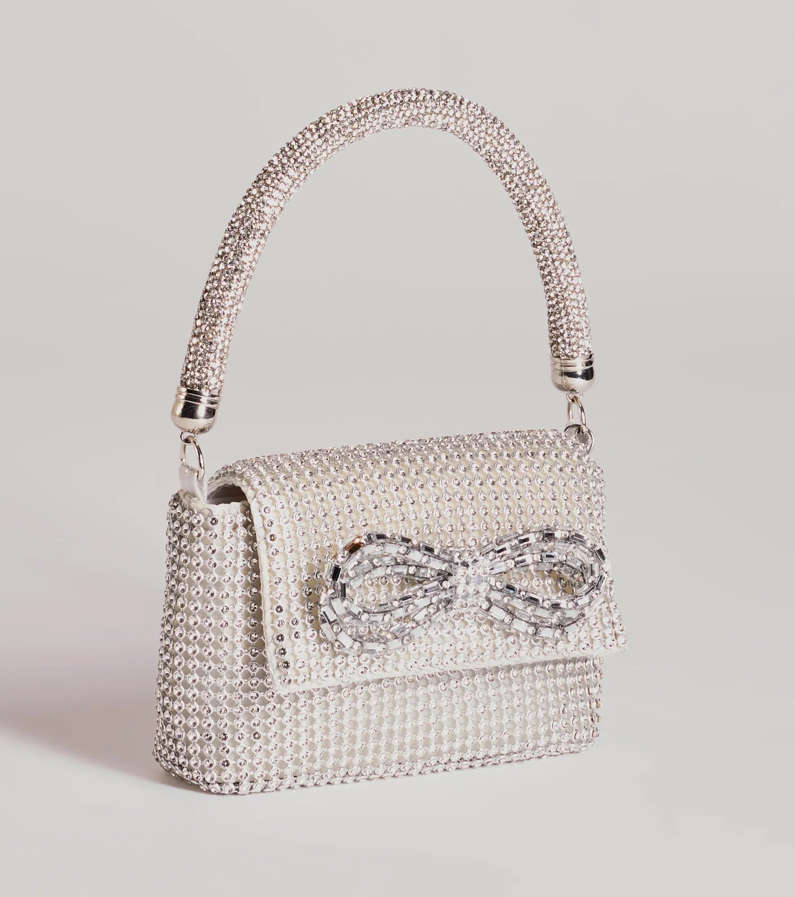 Glittering Aesthetic Rhinestone Bow Mini Purse - Image 3