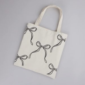 Take A Bow Print Canvas Tote Bag